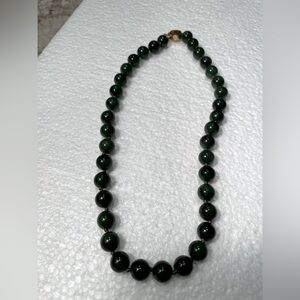 Jade Chocker Necklace With 14k Gold Clasp Lock